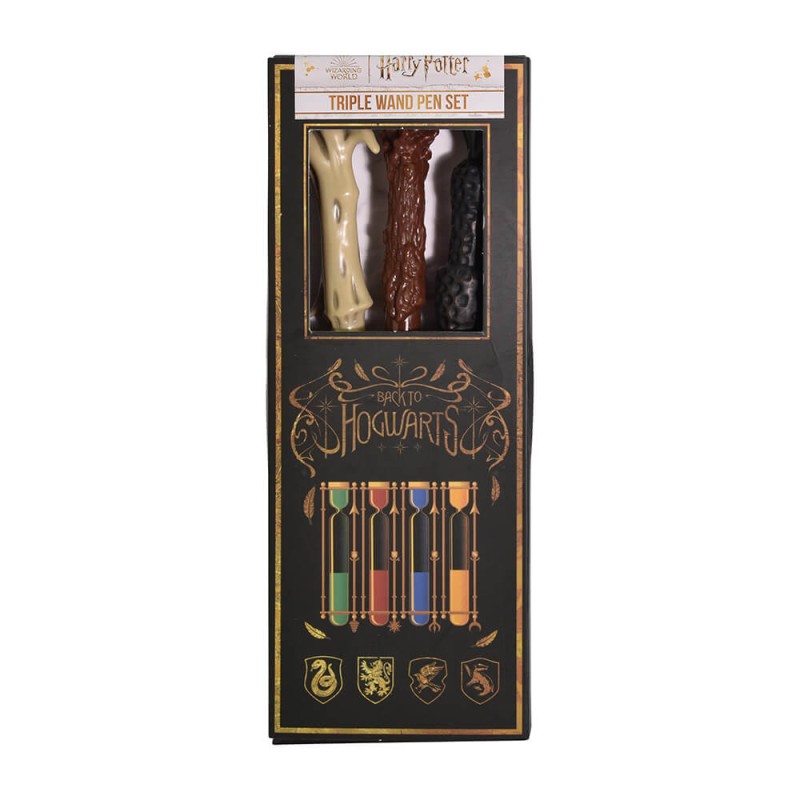 Harry Potter Σετ Στυλό Ραβδιά Triple Wand Pack – Colourful Crest