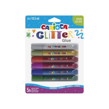 Carioca Glitter Glue Spark - Σετ 6 Χρωμάτων 