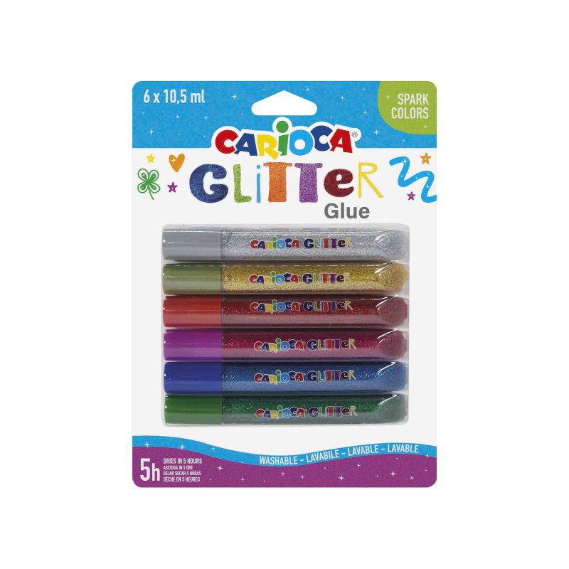 Carioca Glitter Glue Spark - Σετ 6 Χρωμάτων 