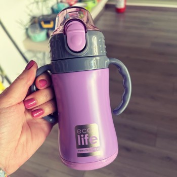 Eco Life Παιδικό  Ανοξείδωτο Παγούρι Θερμός Kids Thermos Lilac 300ml