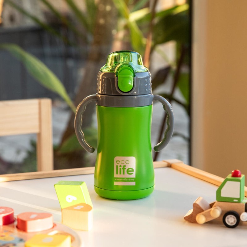 Eco Life Παιδικό  Ανοξείδωτο Παγούρι Θερμός Kids Thermos Green 300ml