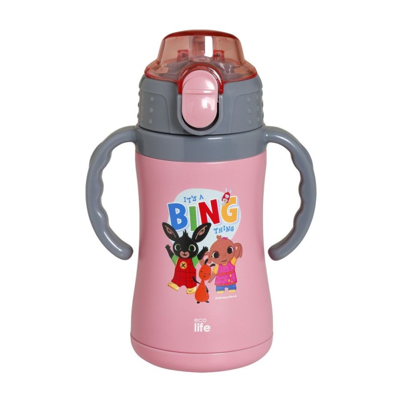 Eco Life Παιδικό Ανοξείδωτο Παγούρι Θερμός Kids Thermos "It's A Bing Thing" Pink 300ml