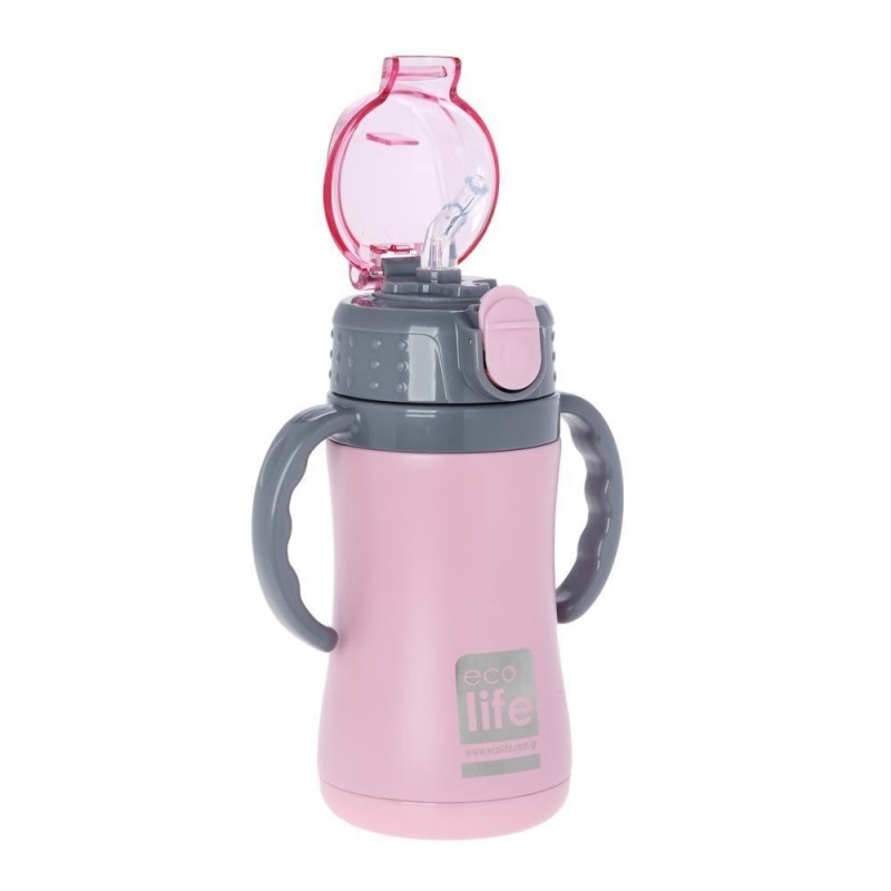 Eco Life Παιδικό  Ανοξείδωτο Παγούρι Θερμός Kids Thermos Pink 300ml