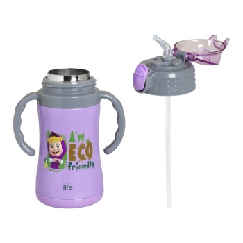 Eco Life Παιδικό Ανοξείδωτο Παγούρι Θερμός Kids Thermos "Masha -Eco Friendly" Lilac 300ml