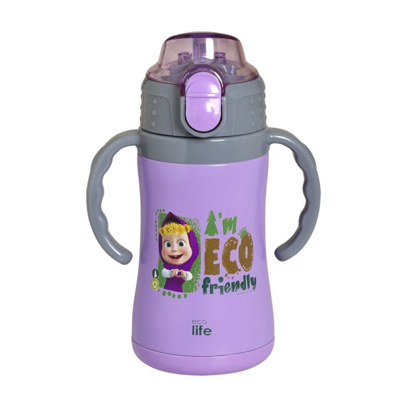Eco Life Παιδικό Ανοξείδωτο Παγούρι Θερμός Kids Thermos "Masha -Eco Friendly" Lilac 300ml