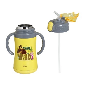 Eco Life Παιδικό Ανοξείδωτο Παγούρι Θερμός Kids Thermos "Masha - Save The Wild" Yellow 300ml