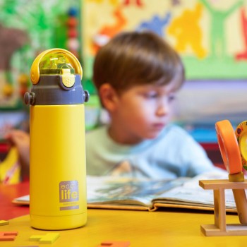 Eco Life Παιδικό  Ανοξείδωτο Παγούρι Θερμός Kids Thermos Yellow 400ml