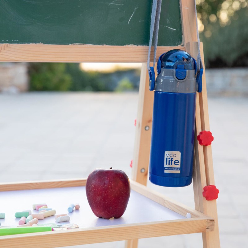 Eco Life Παιδικό  Ανοξείδωτο Παγούρι Θερμός Kids Thermos Navy Blue 400ml