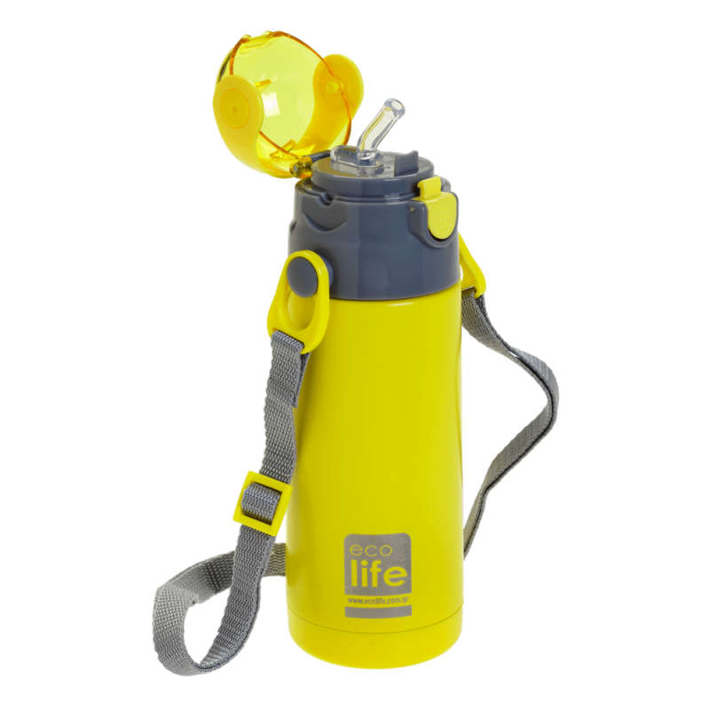 Eco Life Παιδικό  Ανοξείδωτο Παγούρι Θερμός Kids Thermos Yellow 400ml