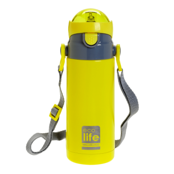 Eco Life Παιδικό  Ανοξείδωτο Παγούρι Θερμός Kids Thermos Yellow 400ml