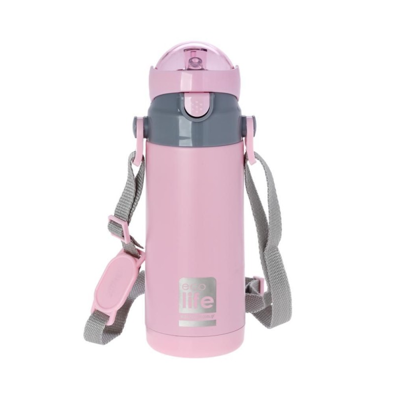Eco Life Παιδικό  Ανοξείδωτο Παγούρι Θερμός Kids Thermos Pink 400ml