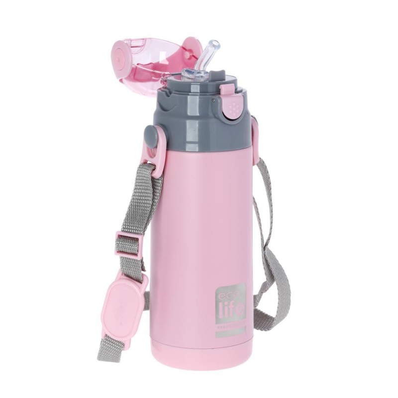 Eco Life Παιδικό  Ανοξείδωτο Παγούρι Θερμός Kids Thermos Pink 400ml