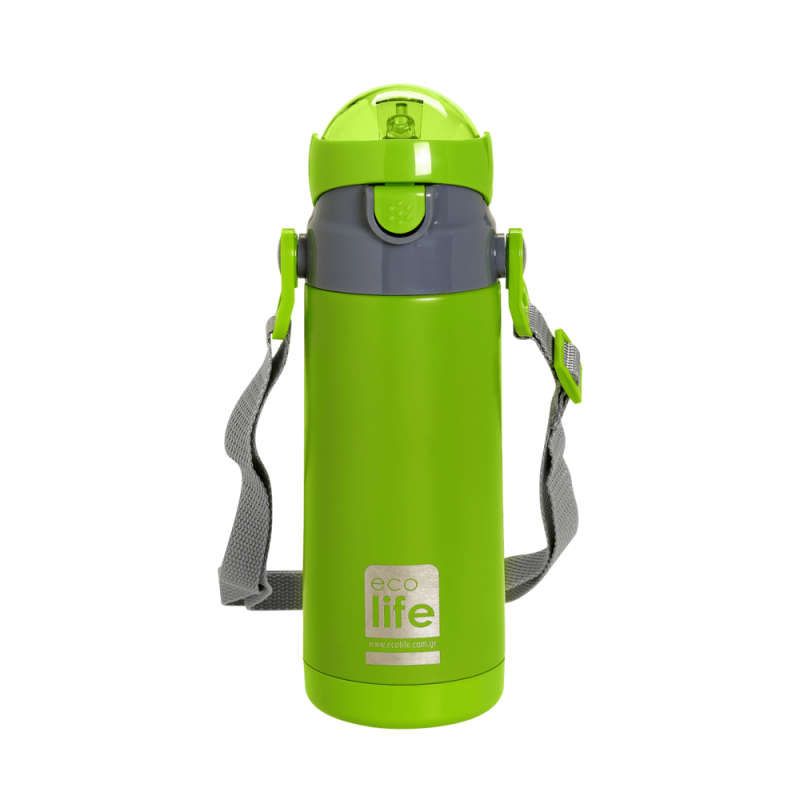 Eco Life Παιδικό  Ανοξείδωτο Παγούρι Θερμός Kids Thermos Green 400ml