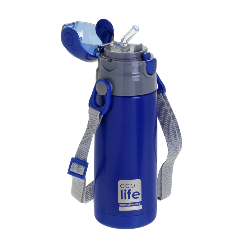 Eco Life Παιδικό  Ανοξείδωτο Παγούρι Θερμός Kids Thermos Navy Blue 400ml