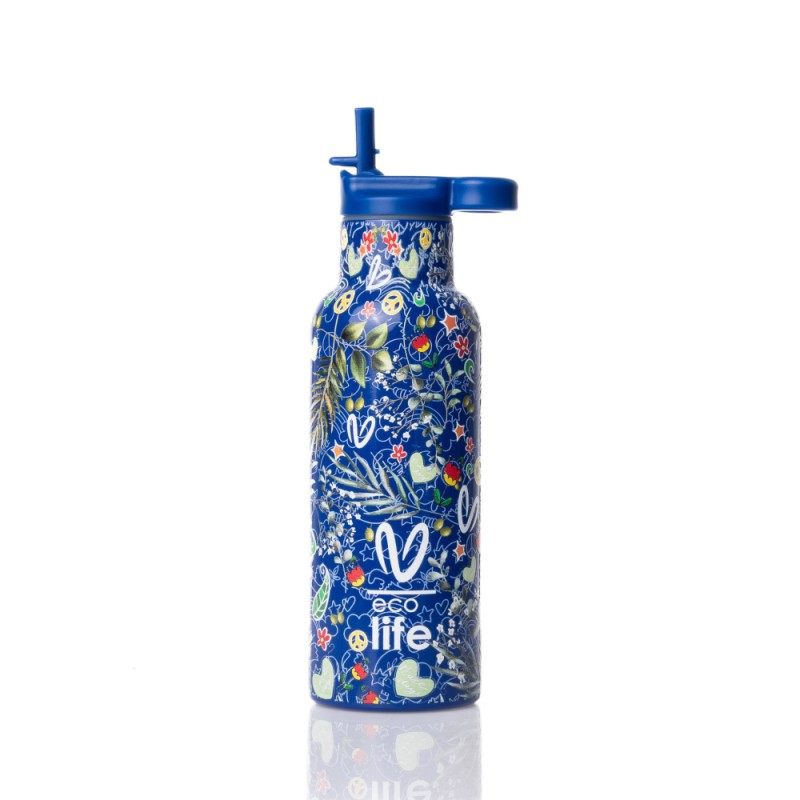Eco Life x Vasiliki Ανοξείδωτο Παγούρι Θερμός Blue 500ml