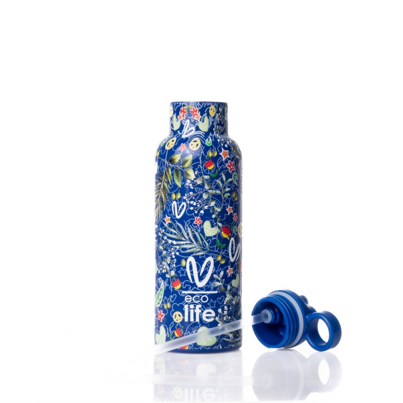 Eco Life x Vasiliki Ανοξείδωτο Παγούρι Θερμός Blue 500ml