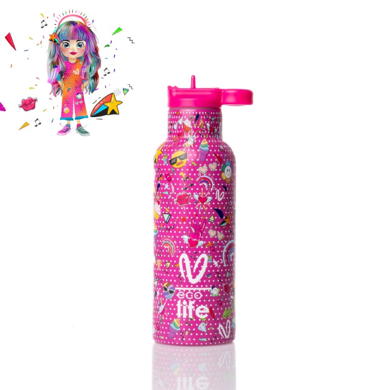 Eco Life x Vasiliki Ανοξείδωτο Παγούρι Θερμός Rainbow 500ml