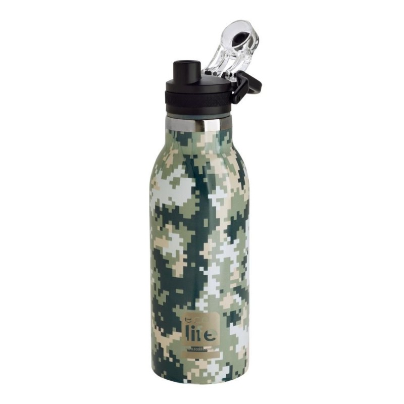 Eco Life Ανοξείδωτο Παγούρι Θερμός Pixels 550ml Sport Πώμα