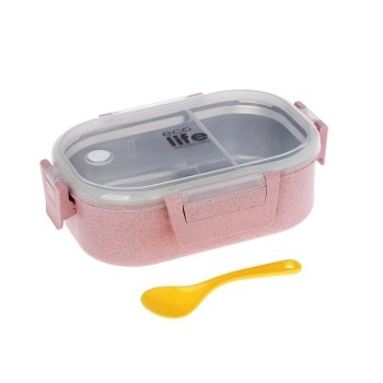 Eco Life Light Pink Φαγητοδοχείο 900ml Με Χώρισμα