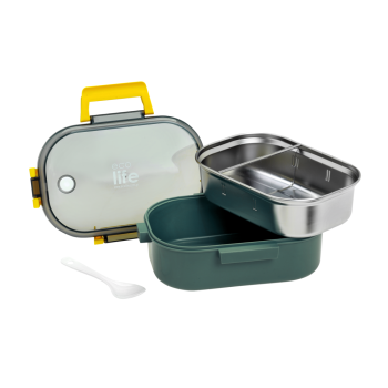 Eco Life Forest Green Φαγητοδοχείο 900ml Με Χώρισμα