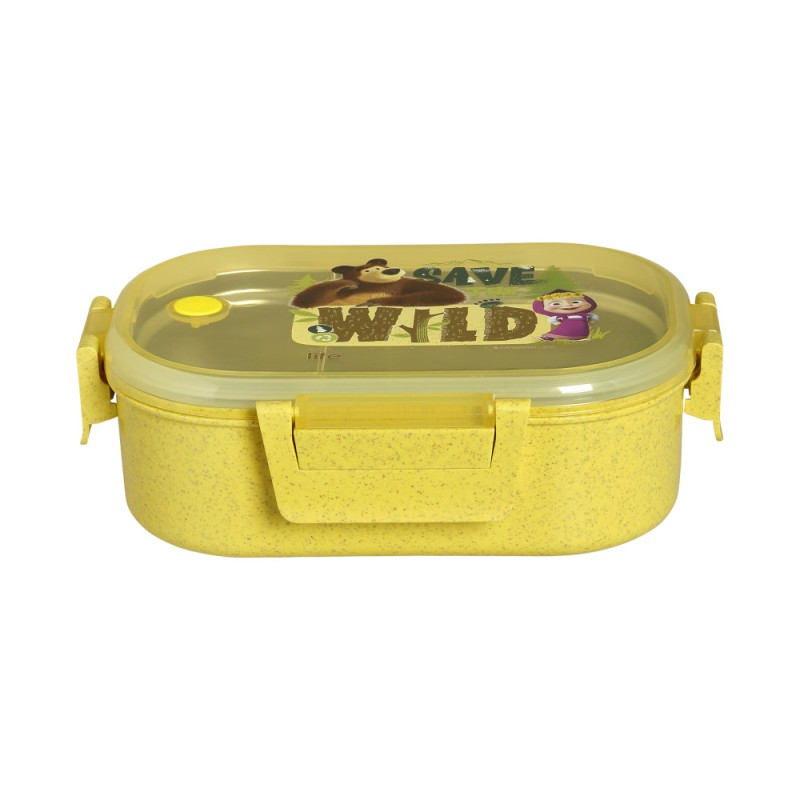 Eco Life "Masha - Save The Wild" Yellow Φαγητοδοχείο 900ml Με Χώρισμα