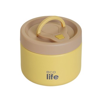 Eco Life Στρογγυλό Θερμός Φαγητού 650ml Κίτρινο