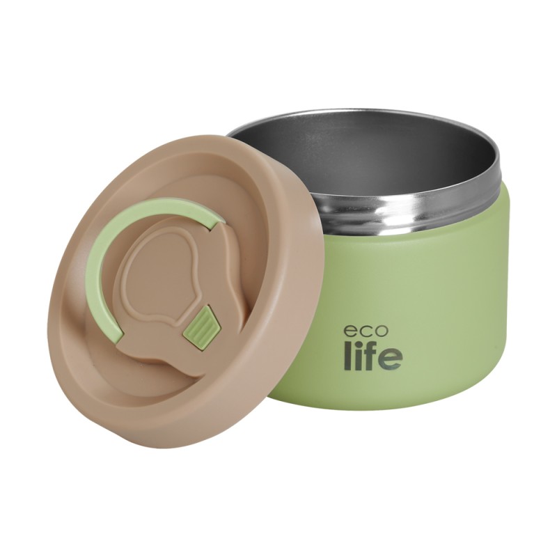 Eco Life Στρογγυλό Θερμός Φαγητού 650ml Πράσινο