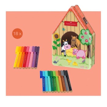 Faber-Castell Σετ Μαρκαδόροι 18 Χρώματα "Φάρμα"
