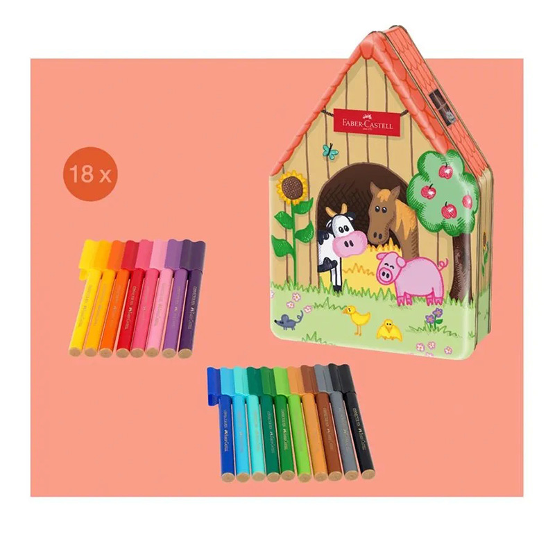 Faber-Castell Σετ Μαρκαδόροι 18 Χρώματα "Φάρμα"