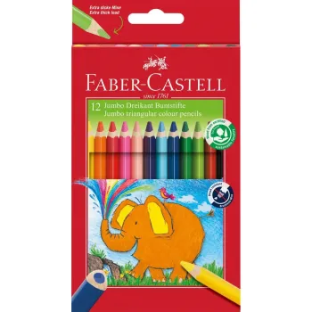 Faber-Castell Σετ Ξύλομπογιές Jumbo Triangular 12 Χρώματα 