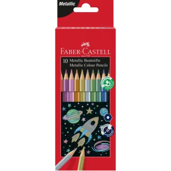 Faber-Castell Σετ Ξύλομπογιές 10 Χρώματα "METALIC"