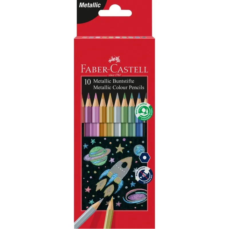 Faber-Castell Σετ Ξύλομπογιές 10 Χρώματα "METALIC"