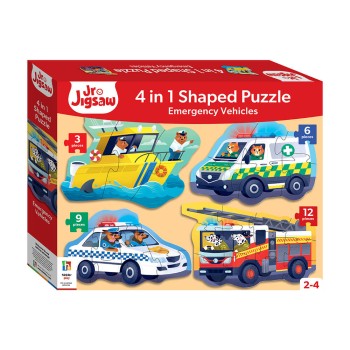 Hinkler Παιδικό Παζλ 4 σε 1"Emergency Vehicles" 