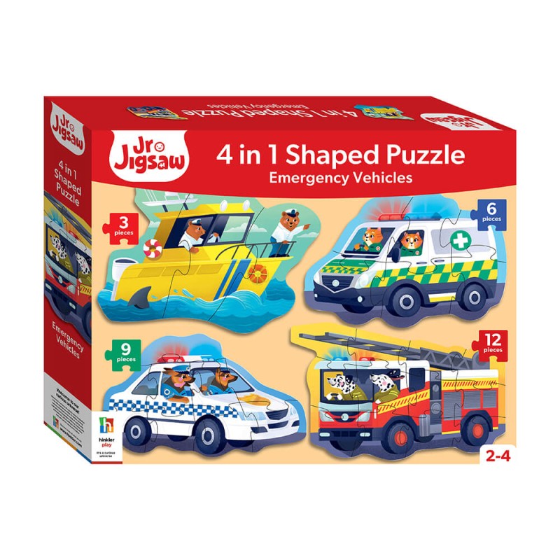 Hinkler Παιδικό Παζλ 4 σε 1"Emergency Vehicles" 