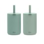 Kiokids Σετ Ποτήρια Σιλικόνης με Καλαμάκι 180ml Μέντα