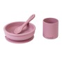 Saro Σετ Φαγητού Σιλικόνης Eco Friendly Pink 