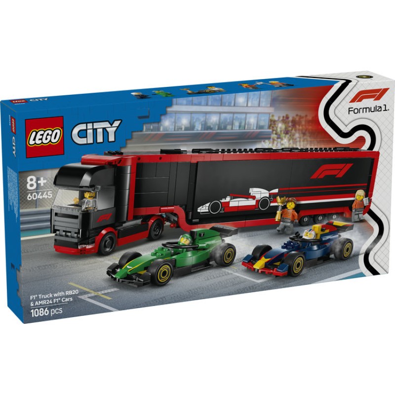 LEGO City F1® Truck with RB20 & AMR24 F1® Cars (60445)