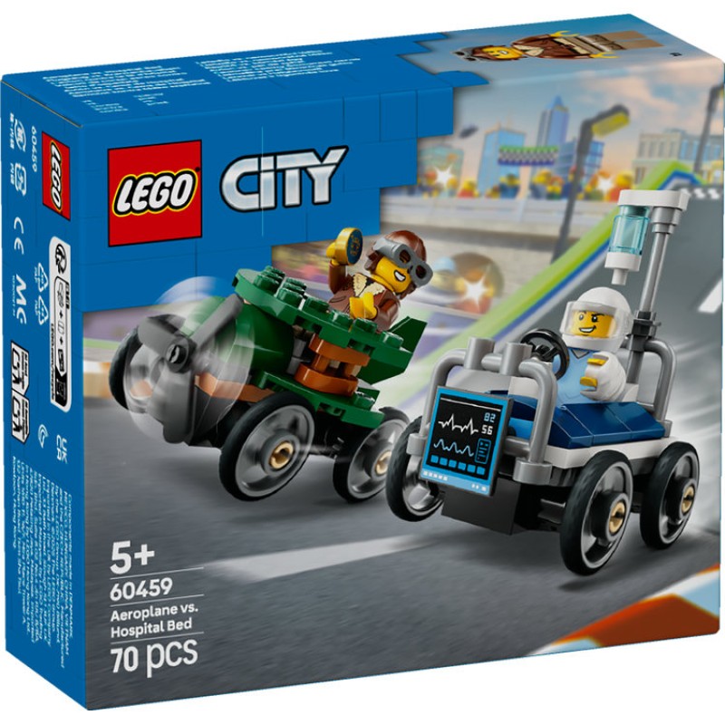 LEGO City Airplane vs. Hospital Bed Race Car Pack (60459)