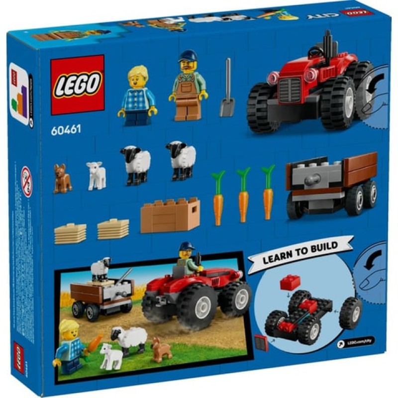 LEGO City Red Farm Tractor With Trailer & Sheep (60461)