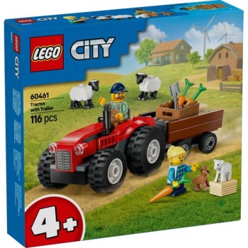 LEGO City Red Farm Tractor With Trailer & Sheep (60461)