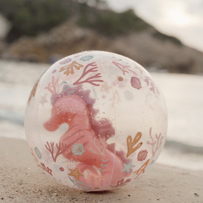 LITTLE DUTCH. Μπάλα παραλίας 3D Ocean Dreams Ροζ (35 εκ.)
