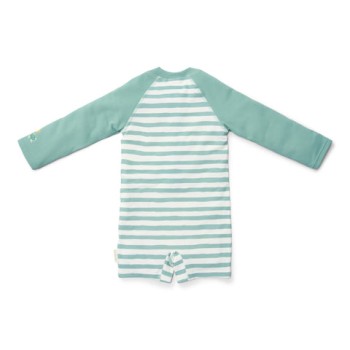 LITTLE DUTCH. Ολόσωμο μακρυμάνικο μαγιό Stripes Surf Blue - Νο 74/80