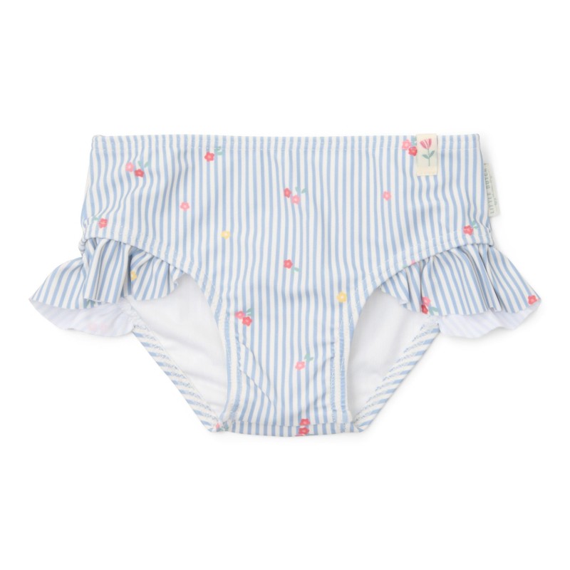 LITTLE DUTCH. Παιδικό μαγιό μπικίνι με βολάν Sunny Flowers Blue - Νο 86/92