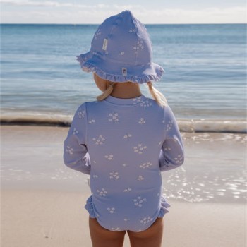 LITTLE DUTCH. Ολόσωμο μακρυμάνικο μαγιό με βολάν Dreamy Lavender - Νο 98/104