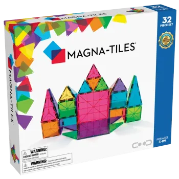 MAGNA TILES Clear 32 Τεμάχια - Μαγνητικά Πλακίδια STEM Κατασκευών