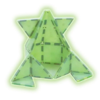 MAGNA TILES Glow 16 Τεμάχια – Μαγνητικά Πλακίδια STEM που Φωσφορίζουν