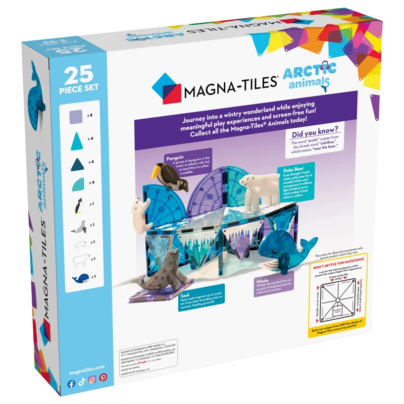 MAGNA TILES Arctic 25 Τεμάχια – Μαγνητικά Πλακίδια STEM με Ζώα Αρκτικής