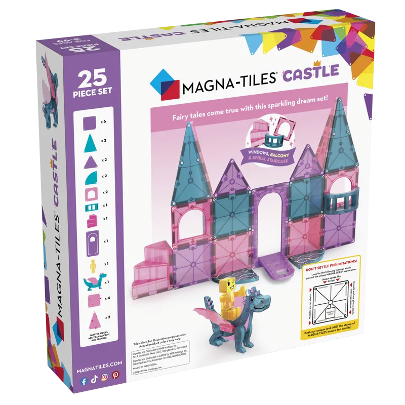 MAGNA TILES Castle 25 Τεμάχια – Μαγνητικά Πλακίδια STEM για Κάστρα