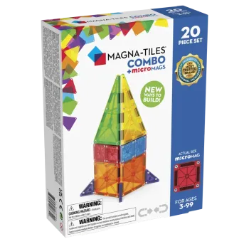 MAGNA TILES Combo 20 Τεμάχια – Μαγνητικά Πλακίδια STEM Κλασσικά & microMAGS