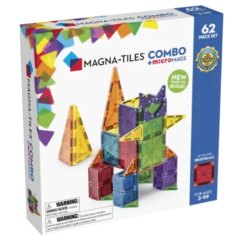 MAGNA TILES Combo 62 Τεμάχια – Μαγνητικά Πλακίδια STEM Κλασσικά & microMAGS